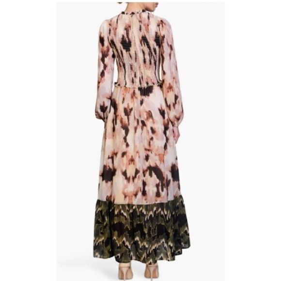 Melloday Smocked Long Sleeve Chiffon Maxi Dress Size XS‎ - Picture 4 of 6